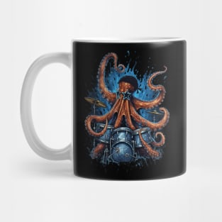 Drummer Octopus Playing Rock Drum Mug